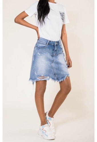 Rifľová sukňa asymetrického strihu