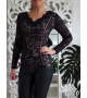 Elegantná čipkovaná blúzka  - béžovo-čierna