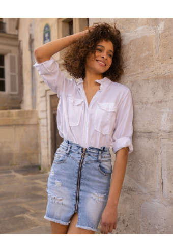 Rifľová sukňa so zipsom