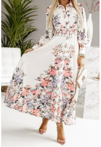 Luxusné maxišaty s kvetovanou potlačou