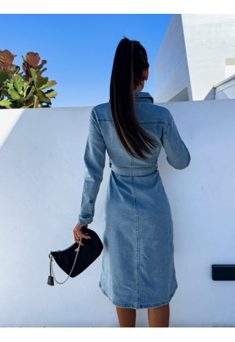 Midi rifľové šaty s opaskom