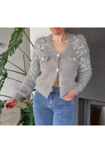 Luxusný kardigan s perličkami