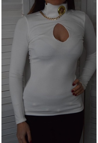 Elegantné rolákové tričko - biele