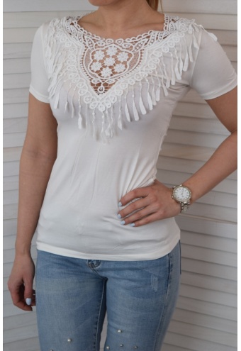 Tričko s bielou krajkou