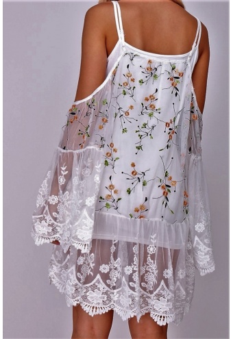 Luxusné čipkované tunikové šaty