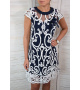 Elegantné krajkové šaty - modro/biela